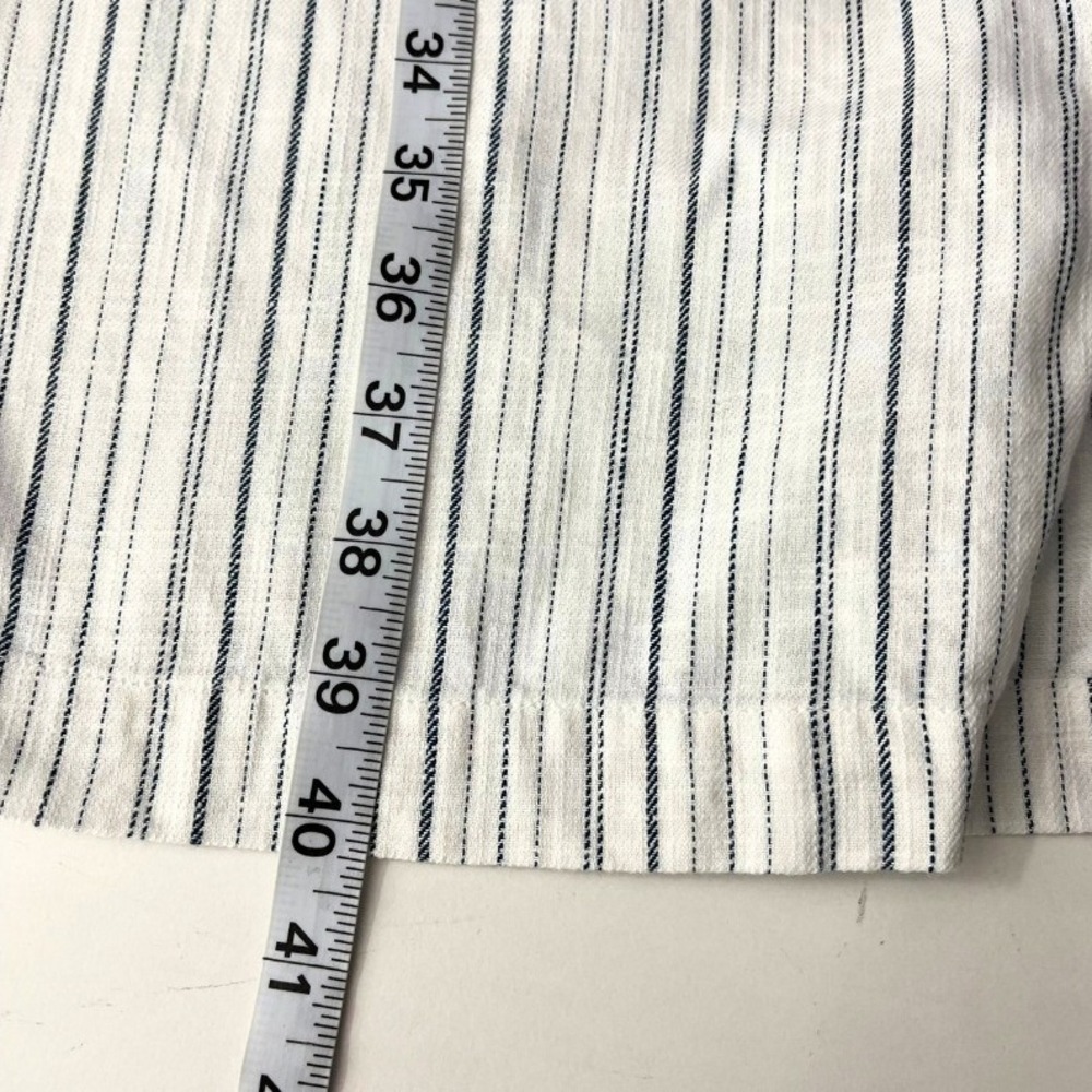 Ann Taylor Factory XS Blue White Striped Shirt Dress Cotton Button Front Casual‎ - Picture 8 of 9
